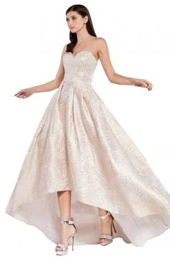 Formal Gowns Cinderella Divine - 5134 Strapless Sweetheart High Low A-line Dress