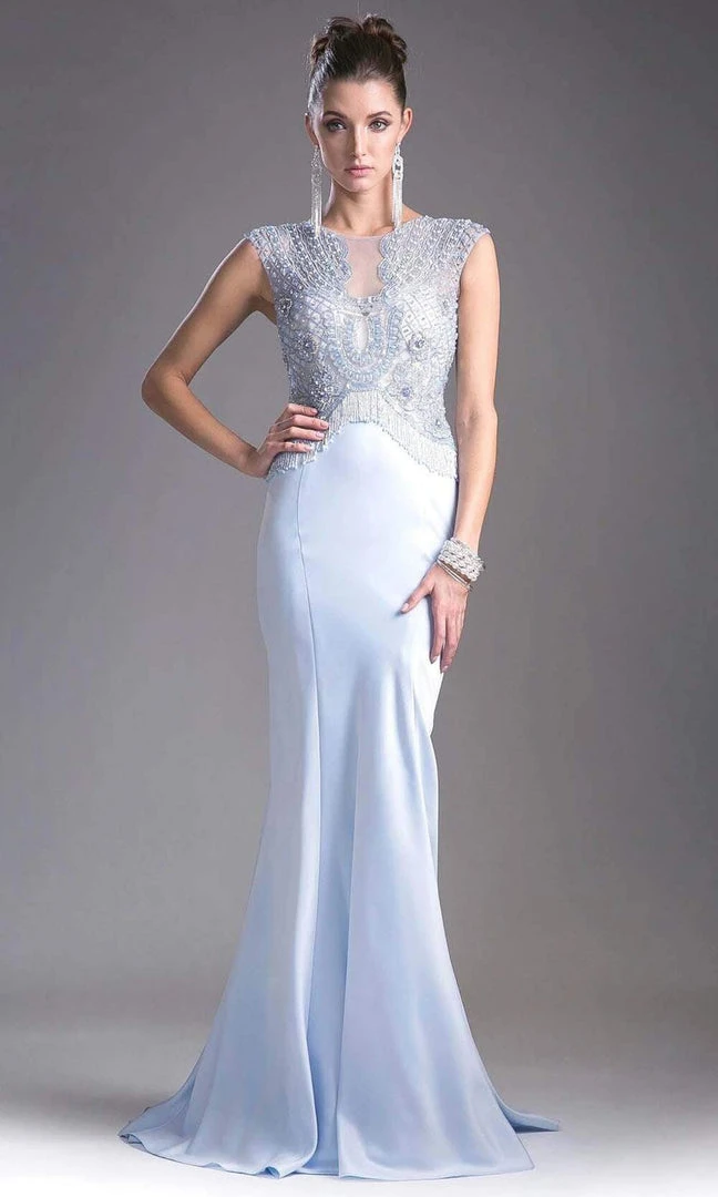 Cinderella Divine - 5297 Bead Embellished Bateau Mermaid Gown 3 Cinderella Divine - 5297 Bead Embellished Bateau Mermaid Gown