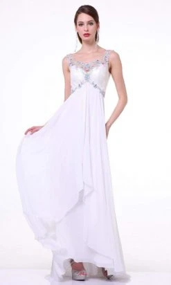 Formal Gowns Cinderella Divine - 57 Sleeveless Beaded Illusion Scoop A-Line Dress