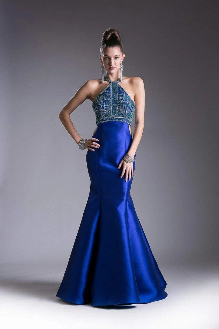 Cinderella Divine - 61894 Bead Embellished Halter Mermaid Gown Formal Gowns 5 Cinderella Divine - 61894 Bead Embellished Halter Mermaid Gown Formal Gowns