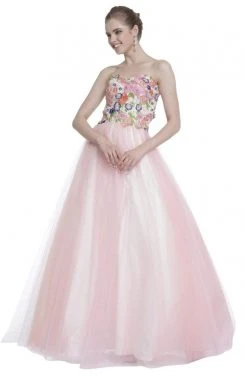 Formal Gowns Cinderella Divine - 7637 Floral Lace Sweetheart Gown