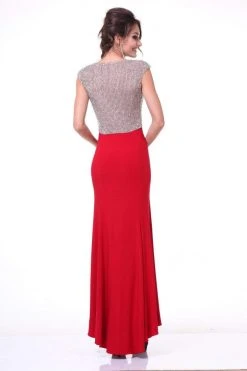 Formal Gowns Cinderella Divine - 8115 Beaded Scoop Sheath Evening Gown 12 Formal Gowns Cinderella Divine - 8115 Beaded Scoop Sheath Evening Gown