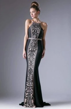 Cinderella Divine - 83821 Halter Fitted Sheath Dress