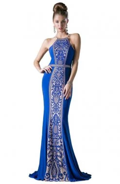 Cinderella Divine - 83821 Halter Fitted Sheath Dress