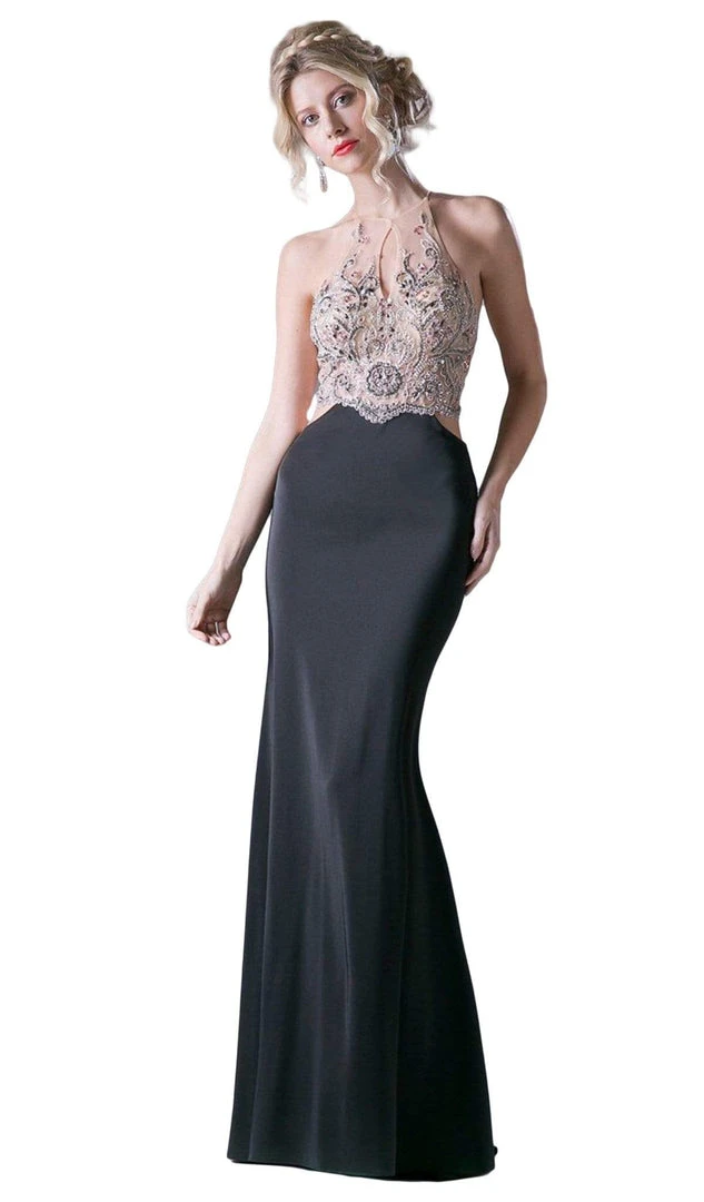 Cinderella Divine - 84174 Beaded Halter Sheath Dress Formal Gowns 5 Cinderella Divine - 84174 Beaded Halter Sheath Dress Formal Gowns