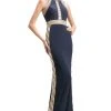 Formal Gowns Cinderella Divine - 8719 Beaded Halter Sheath Dress