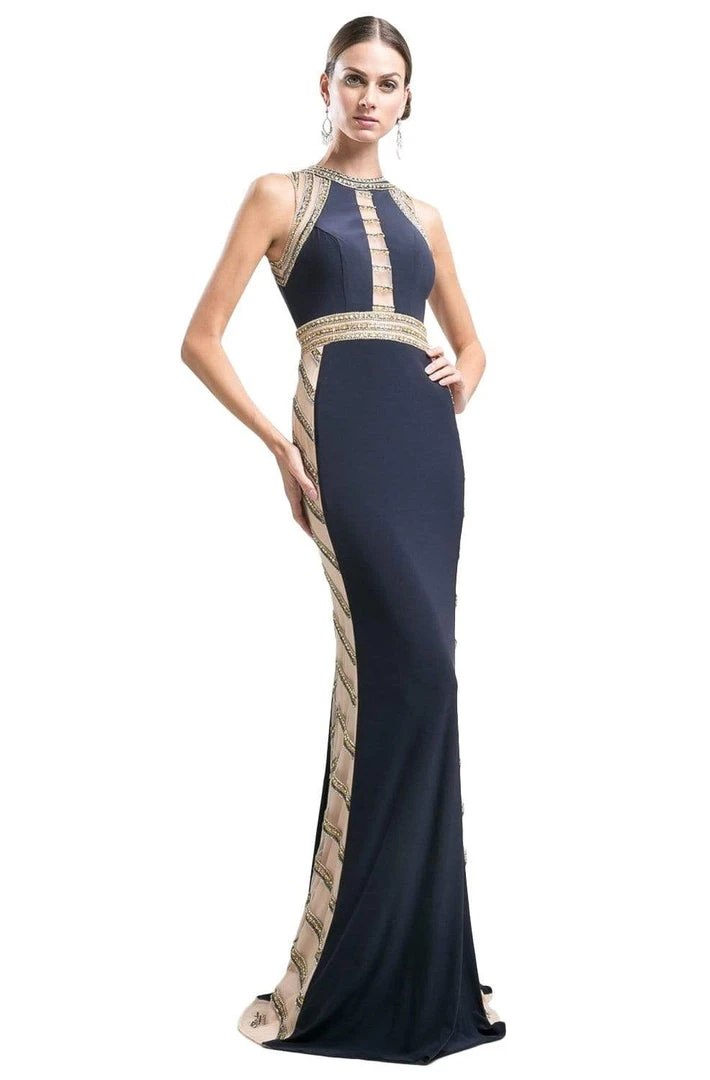 Formal Gowns Cinderella Divine - 8719 Beaded Halter Sheath Dress 3 Formal Gowns Cinderella Divine - 8719 Beaded Halter Sheath Dress