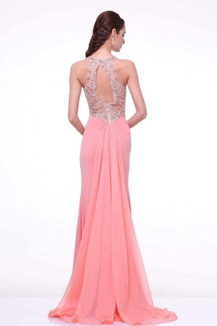 Cinderella Divine - 8744 Beaded Illusion Sheath Dress 4 Cinderella Divine - 8744 Beaded Illusion Sheath Dress