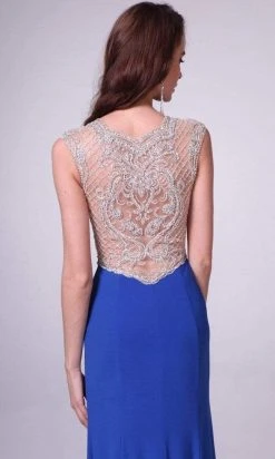 Cinderella Divine - 8748 Beaded Sheath Dress With Slit 5 Cinderella Divine - 8748 Beaded Sheath Dress With Slit