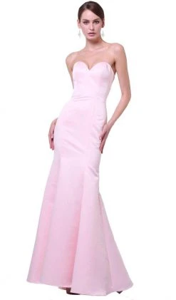 Cinderella Divine - 8792 Strapless Sweetheart Satin Trumpet Gown