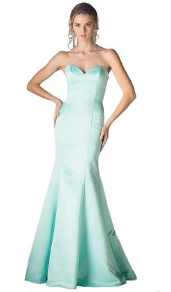 Cinderella Divine - 8792 Strapless Sweetheart Satin Trumpet Gown