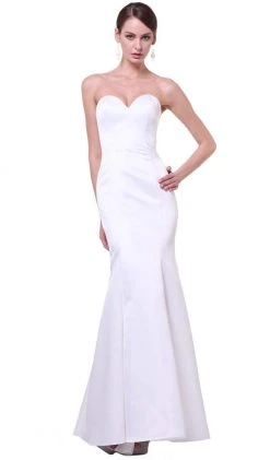 Cinderella Divine - 8792 Strapless Sweetheart Satin Trumpet Gown
