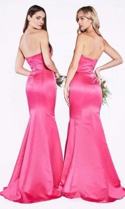 Cinderella Divine - 8792 Strapless Sweetheart Satin Trumpet Gown