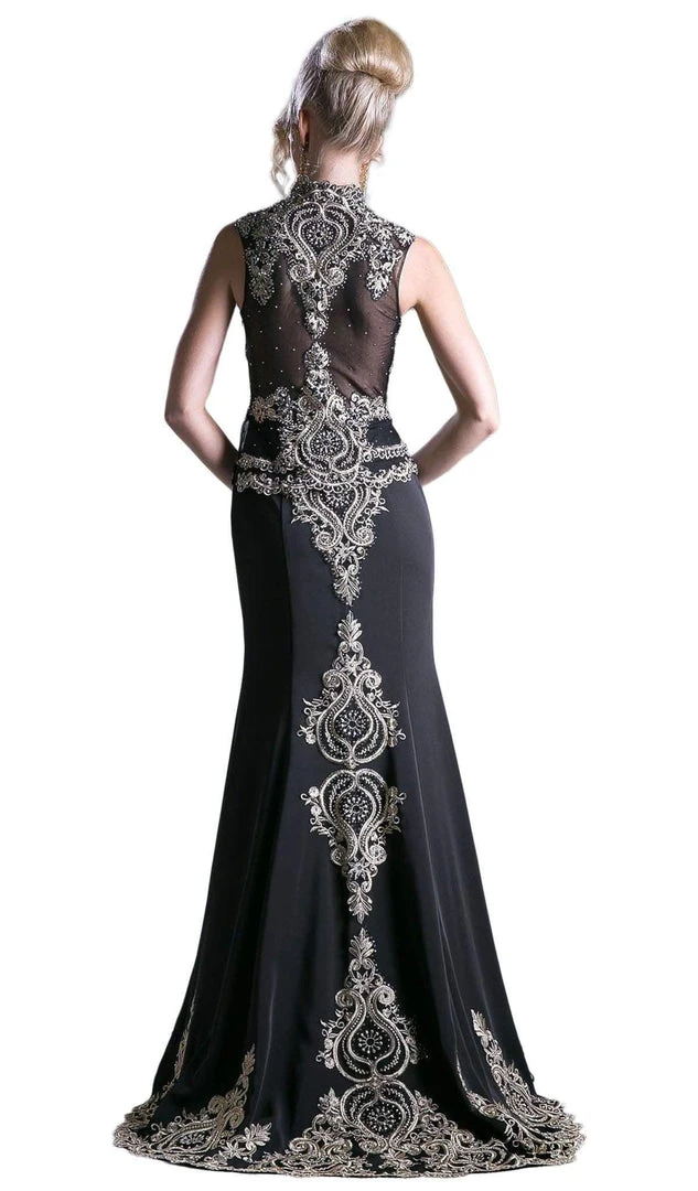 Cinderella Divine - 8946 Embroidered Queen Anne Neck Sheath Dress Formal Gowns 6 Cinderella Divine - 8946 Embroidered Queen Anne Neck Sheath Dress Formal Gowns