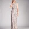 Cinderella Divine - 8995 Sequined Jewel Sheath Evening Dress Formal Gowns 2 Cinderella Divine - 8995 Sequined Jewel Sheath Evening Dress Formal Gowns