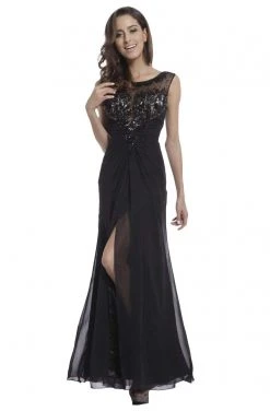 Cinderella Divine - 954 Beaded Lace Gathered Dress