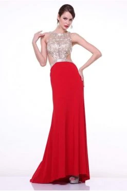 Formal Gowns Cinderella Divine - 959 Beaded Halter Neck Sheath Dress 6 Formal Gowns Cinderella Divine - 959 Beaded Halter Neck Sheath Dress