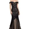 Cinderella Divine - A0401 Off Shoulder Lace Overlay Tulle Mermaid Gown Formal Gowns 2 Cinderella Divine - A0401 Off Shoulder Lace Overlay Tulle Mermaid Gown Formal Gowns