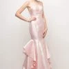 Formal Gowns Cinderella Divine - A5033 Strapless Jacquard Layered Mermaid Gown