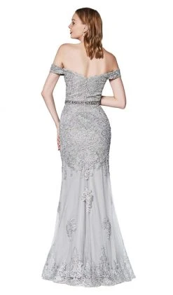 Cinderella Divine - AM122 Off Shoulder Beaded Lace Appliqued Gown Formal Gowns 15 Cinderella Divine - AM122 Off Shoulder Beaded Lace Appliqued Gown Formal Gowns