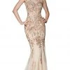 Formal Gowns Cinderella Divine - AM186 Embellished Lace V-Neck Dress 2 Formal Gowns Cinderella Divine - AM186 Embellished Lace V-Neck Dress
