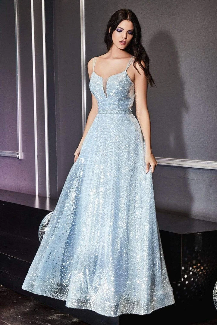 Formal Gowns Cinderella Divine - AM518 Sleeveless Sequined A-Line Gown 3 Formal Gowns Cinderella Divine - AM518 Sleeveless Sequined A-Line Gown