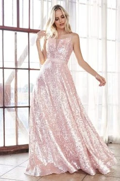 Formal Gowns Cinderella Divine - AM518 Sleeveless Sequined A-Line Gown 19 Formal Gowns Cinderella Divine - AM518 Sleeveless Sequined A-Line Gown
