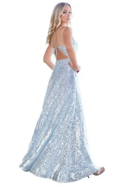 Formal Gowns Cinderella Divine - AM518 Sleeveless Sequined A-Line Gown 13 Formal Gowns Cinderella Divine - AM518 Sleeveless Sequined A-Line Gown
