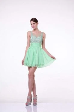 Cocktail Dresses Cinderella Divine - Appliqued Illusion Scoop Neck Cocktail Dress 9 Cocktail Dresses Cinderella Divine - Appliqued Illusion Scoop Neck Cocktail Dress