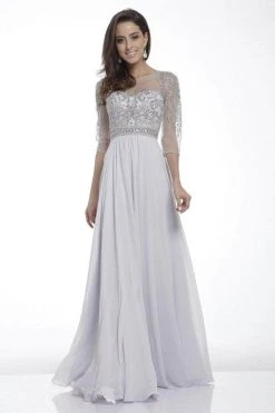 Cinderella Divine - Bateau Embellished Formal Dress JC4082 - 1 Pc Silver In Size L Available