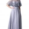 Formal Gowns Cinderella Divine - Bead Embroidered Cape A-line Dress 2 Formal Gowns Cinderella Divine - Bead Embroidered Cape A-line Dress