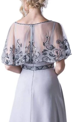 Formal Gowns Cinderella Divine - Bead Embroidered Cape A-line Dress 11 Formal Gowns Cinderella Divine - Bead Embroidered Cape A-line Dress