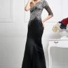 Cinderella Divine - Beaded Asymmetric Neck Trumpet Dress Formal Gowns 1 Cinderella Divine - Beaded Asymmetric Neck Trumpet Dress Formal Gowns