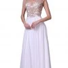 Cinderella Divine - Beaded Cap Sleeve A-line Chiffon Evening Gown Formal Gowns 1 Cinderella Divine - Beaded Cap Sleeve A-line Chiffon Evening Gown Formal Gowns