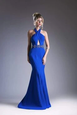 Cinderella Divine - Beaded Halter Neck Scuba Mermaid Dress 9 Cinderella Divine - Beaded Halter Neck Scuba Mermaid Dress