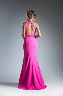 Cinderella Divine - Beaded Halter Neck Scuba Mermaid Dress 8 Cinderella Divine - Beaded Halter Neck Scuba Mermaid Dress