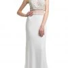 Formal Gowns Cinderella Divine - Beaded High Neck Faux Two-Piece Sheath Evening Gown 1 Formal Gowns Cinderella Divine - Beaded High Neck Faux Two-Piece Sheath Evening Gown
