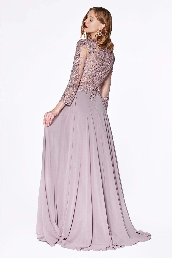 Formal Gowns Cinderella Divine - Beaded Jewel A-Line Evening Gown CD0127 - 1 Pc Mauve In Size 3X Available 5 Formal Gowns Cinderella Divine - Beaded Jewel A-Line Evening Gown CD0127 - 1 Pc Mauve In Size 3X Available