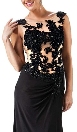 Formal Gowns Cinderella Divine - Beaded Lace Illusion Bateau Sheath Dress 5 Formal Gowns Cinderella Divine - Beaded Lace Illusion Bateau Sheath Dress