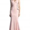 Cinderella Divine - Beaded Lace V-neck Trumpet Dress 2 Cinderella Divine - Beaded Lace V-neck Trumpet Dress