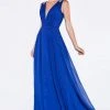 Cinderella Divine - J746 Beaded Plunging Ruched Evening Dress Formal Gowns 2 Cinderella Divine - J746 Beaded Plunging Ruched Evening Dress Formal Gowns