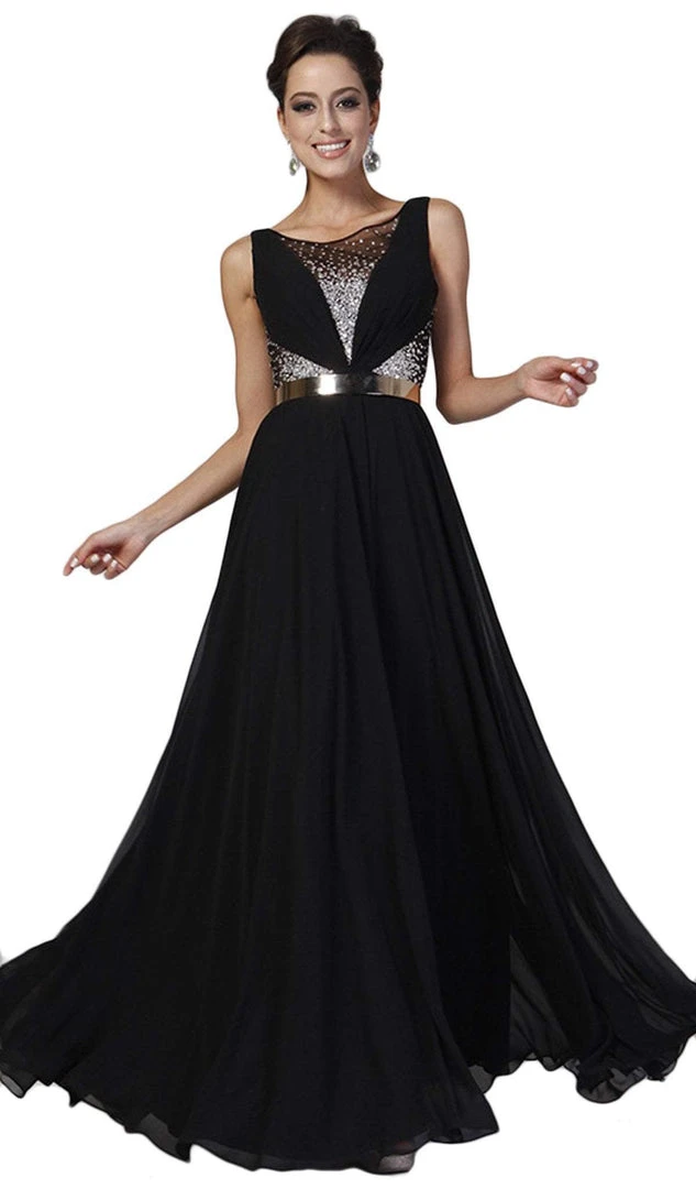 Cinderella Divine - Beaded Sheer Ruched Evening Dress Formal Gowns 3 Cinderella Divine - Beaded Sheer Ruched Evening Dress Formal Gowns