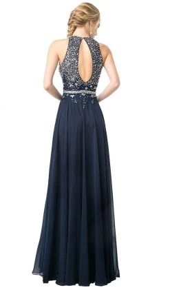 Cinderella Divine - Bedazzled Halter Neck A-line Dress 7 Cinderella Divine - Bedazzled Halter Neck A-line Dress