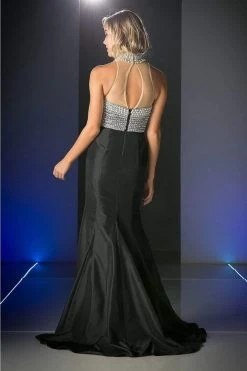 Formal Gowns Cinderella Divine - C1888 Beaded High Halter Mermaid Gown