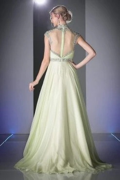 Formal Gowns Cinderella Divine - C216 Beaded High Neck A-Line Gown 5 Formal Gowns Cinderella Divine - C216 Beaded High Neck A-Line Gown