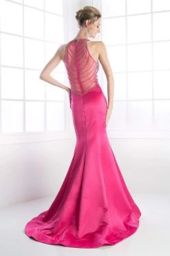 Formal Gowns Cinderella Divine - C239 Beaded Satin Mermaid Evening Gown