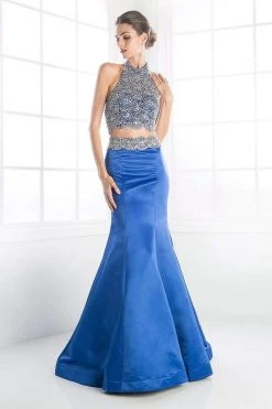 Cinderella Divine - C241 Two Piece Beaded Satin Mermaid Dress Formal Gowns 8 Cinderella Divine - C241 Two Piece Beaded Satin Mermaid Dress Formal Gowns