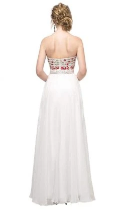 Cinderella Divine - CA311 Strapless Beaded Chiffon A-line Dress