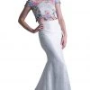 Cinderella Divine - CA314 Two Piece Floral Embroidered Mermaid Dress