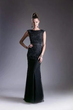 Formal Gowns Cinderella Divine - Cap Sleeve Illusion Jewel Soutache Lace Evening Gown 11 Formal Gowns Cinderella Divine - Cap Sleeve Illusion Jewel Soutache Lace Evening Gown